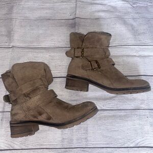 Sonoma Faux Fur Women's Tan Ankle Boots